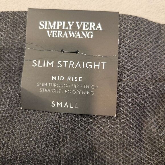 Simply Vera Wang Gray Slim Straight Pants Small Mid Rise - Picture 8 of 9